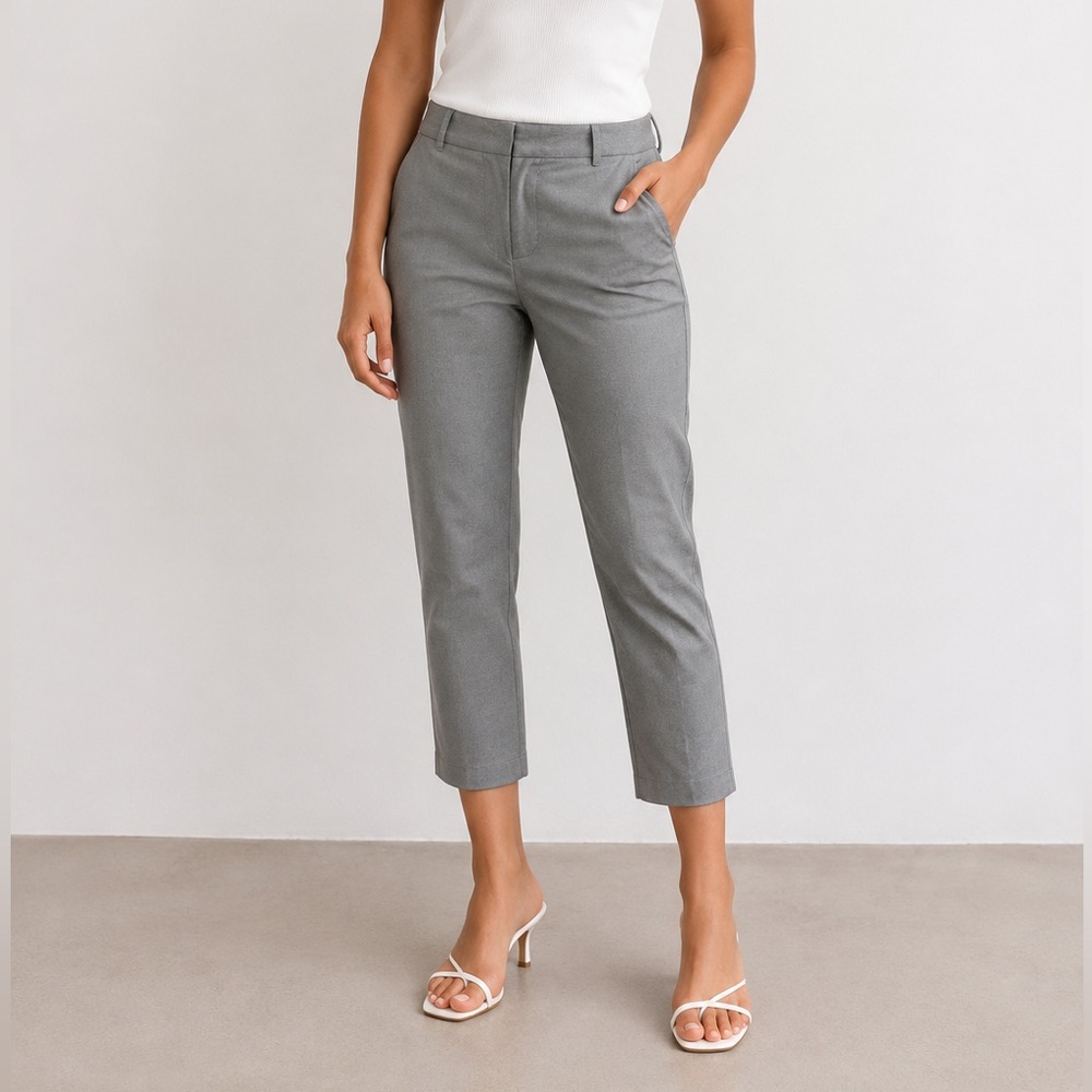 Banana Republic Sloan‎ Skinny Stretch Petite Grey Cropped Business Pants 2P